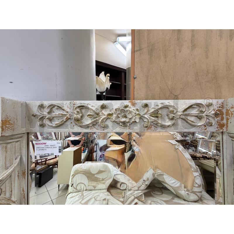 SPECCHIO CORNICE LEGNO LAVORATA  | Mercatino dell'Usato Trapani via libica 3