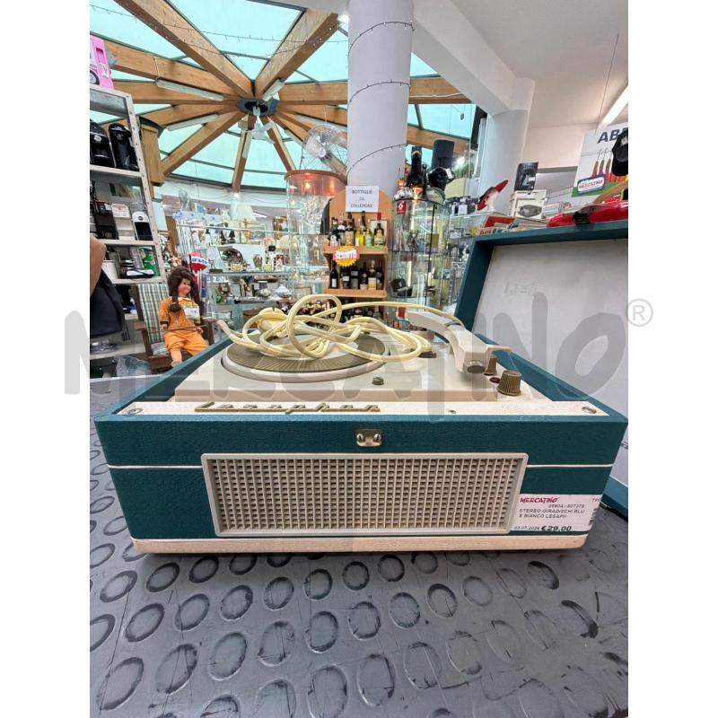 STEREO GIRADISCHI BLU E BIANCO LESAPHOR | Mercatino dell'Usato Trapani via libica 1