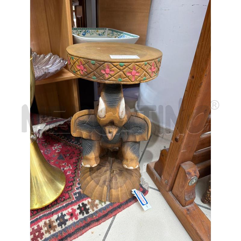 TAVOLINO LEGNO BASE ELEFANTE  | Mercatino dell'Usato Trapani via libica 1