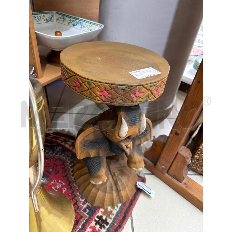 TAVOLINO LEGNO BASE ELEFANTE  | Mercatino dell'Usato Trapani via libica 2
