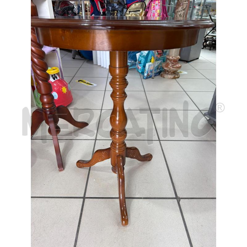 TAVOLINO ROTONDO 1 PIEDE3 LEGNO INTASIATO FIORI  | Mercatino dell'Usato Trapani via libica 3