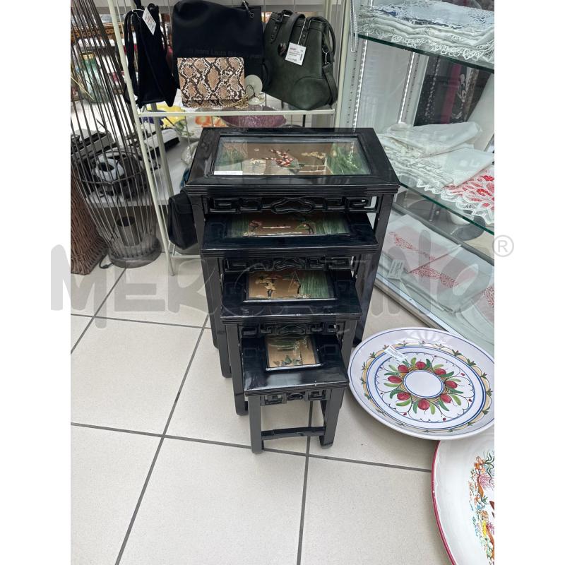 TAVOLINO SET DA 4 ORIENTALE PIETRE DURE | Mercatino dell'Usato Trapani via libica 1