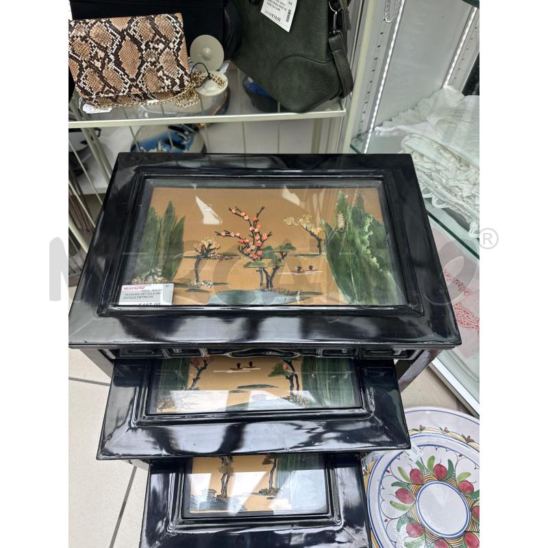 TAVOLINO SET DA 4 ORIENTALE PIETRE DURE | Mercatino dell'Usato Trapani via libica 2