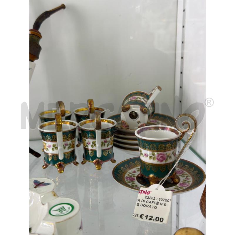TAZZINA DI CAFFÈ N 6 VERDE E DORATO | Mercatino dell'Usato Trapani via libica 1