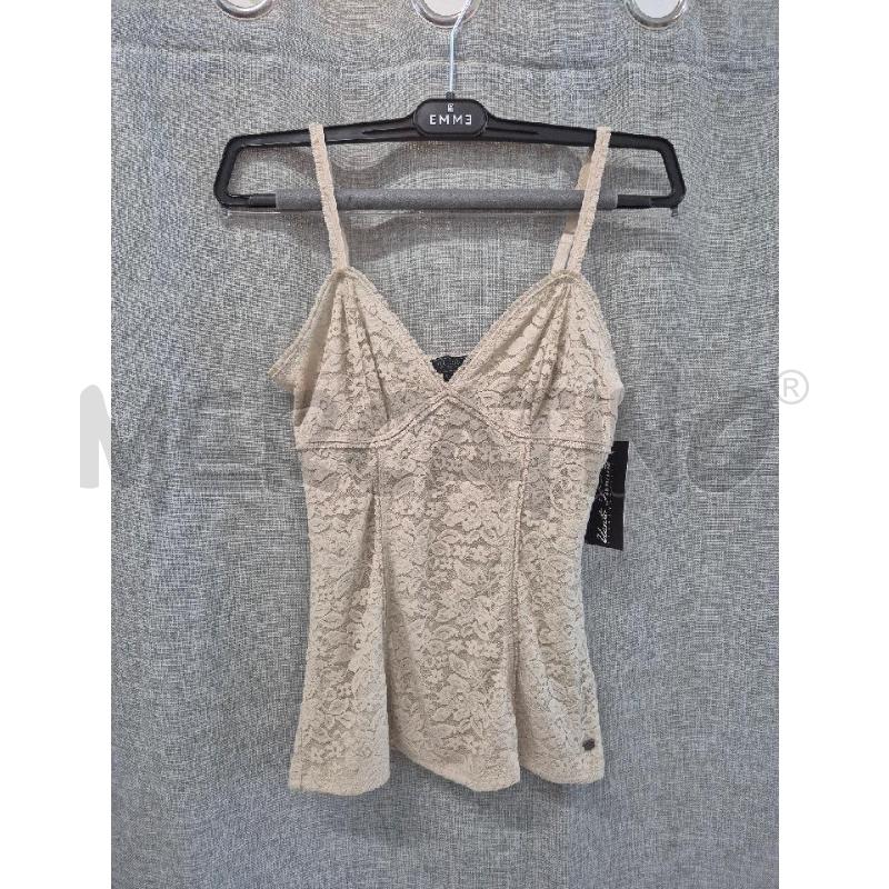 TOP GUESS BEIGE MERLETTO  | Mercatino dell'Usato Trapani via libica 1