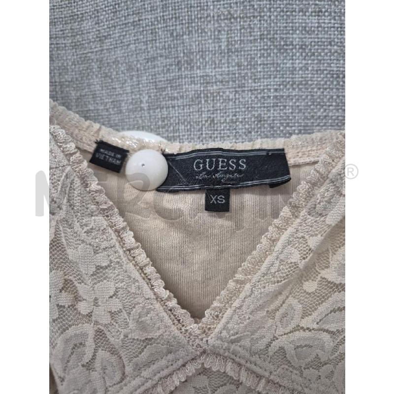 TOP GUESS BEIGE MERLETTO  | Mercatino dell'Usato Trapani via libica 2