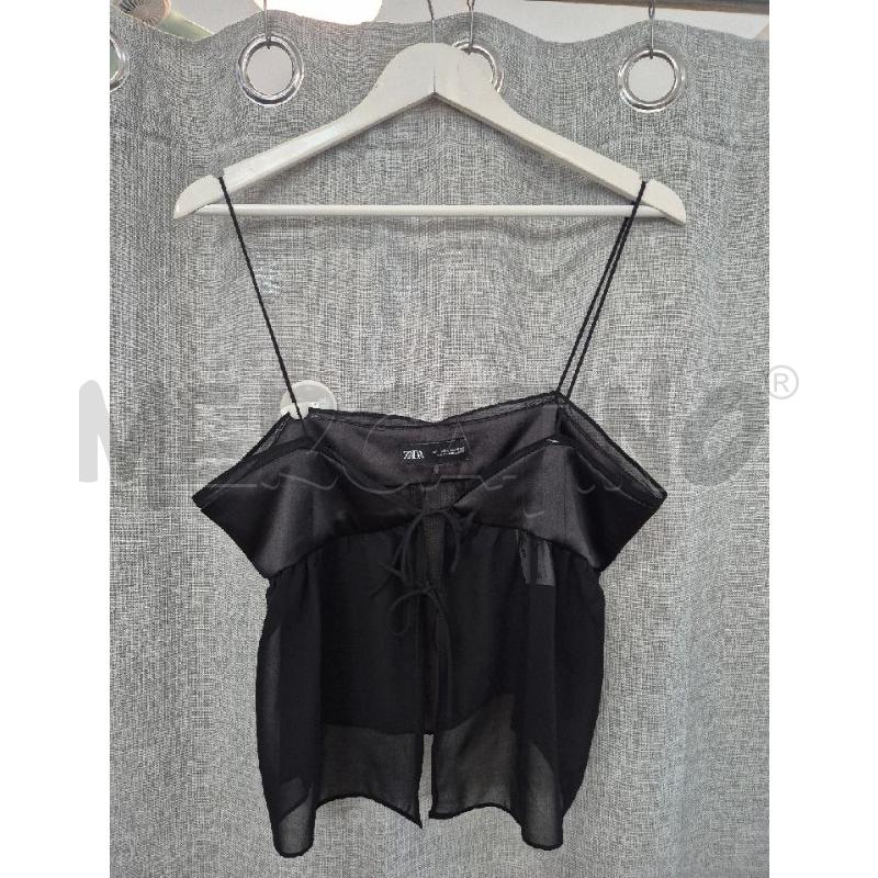 TOP ZARA NERO RASO E TRASP  | Mercatino dell'Usato Trapani via libica 1