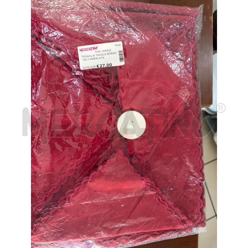 TOVAGLIA TAVOLA BORDO' DA 8 SMERLATA | Mercatino dell'Usato Trapani via libica 1
