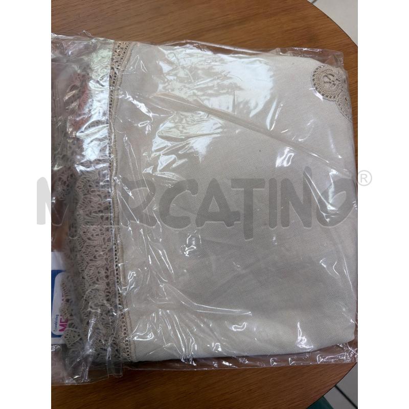 TOVAGLIA TAVOLA LINO DA 4 ROTONDA LINO UNCINETTO BEGIE | Mercatino dell'Usato Trapani via libica 3