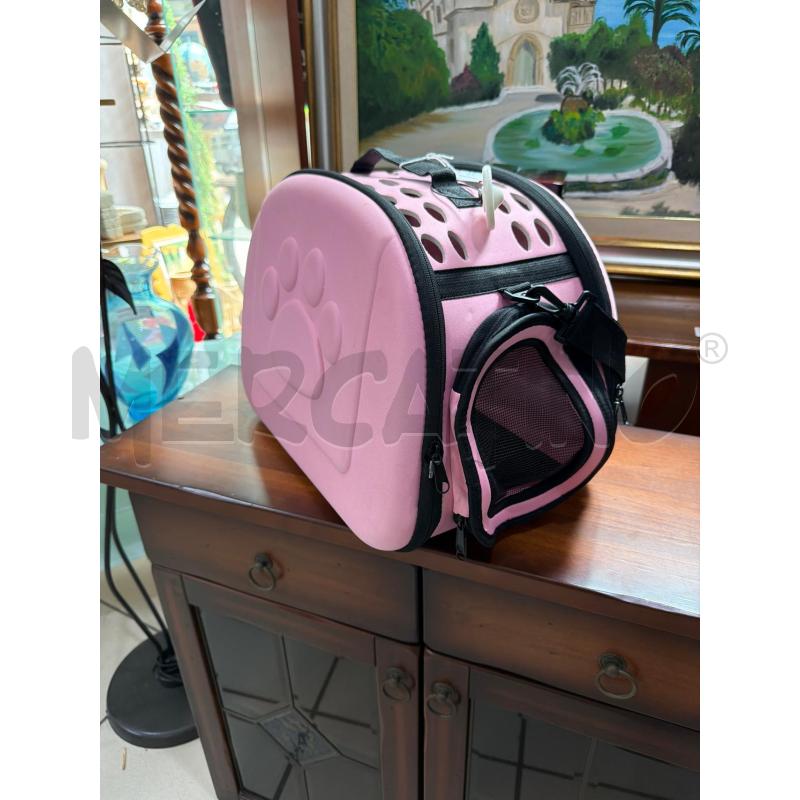 TRASPORTINO PIEGHEVOLE ROSA E NERO | Mercatino dell'Usato Trapani via libica 1