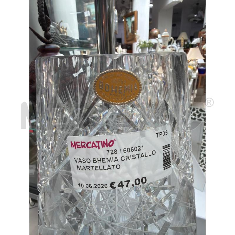 VASO BHEMIA CRISTALLO MARTELLATO | Mercatino dell'Usato Trapani via libica 2