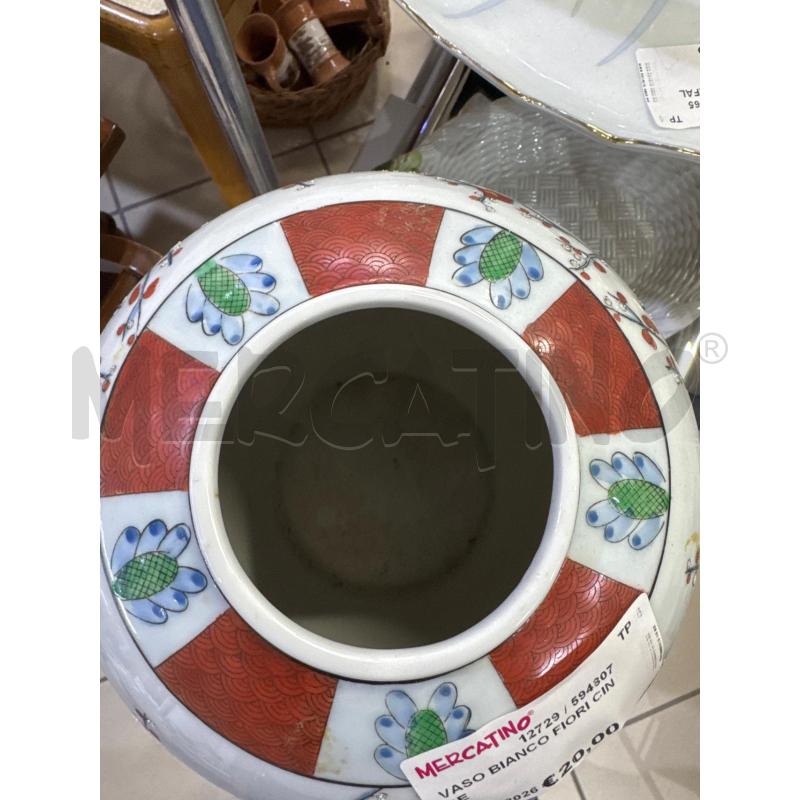 VASO BIANCO FIORI CINSE  | Mercatino dell'Usato Trapani via libica 2