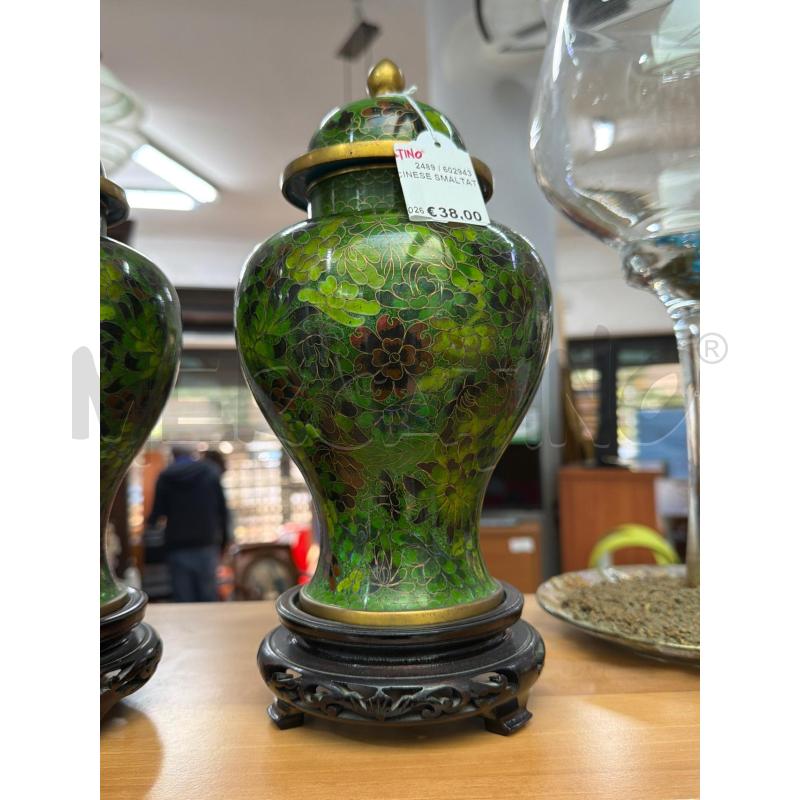VASO CINESE SMALTATO VERDE | Mercatino dell'Usato Trapani via libica 1