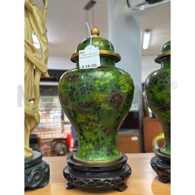 VASO CINESE SMALTATO VERDE  | Mercatino dell'Usato Trapani via libica 1