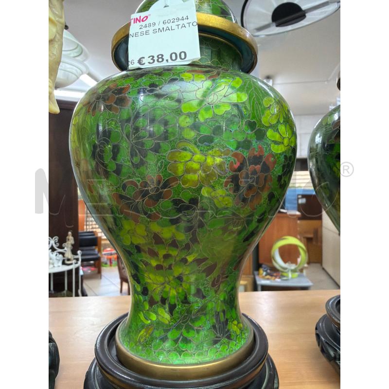 VASO CINESE SMALTATO VERDE  | Mercatino dell'Usato Trapani via libica 2