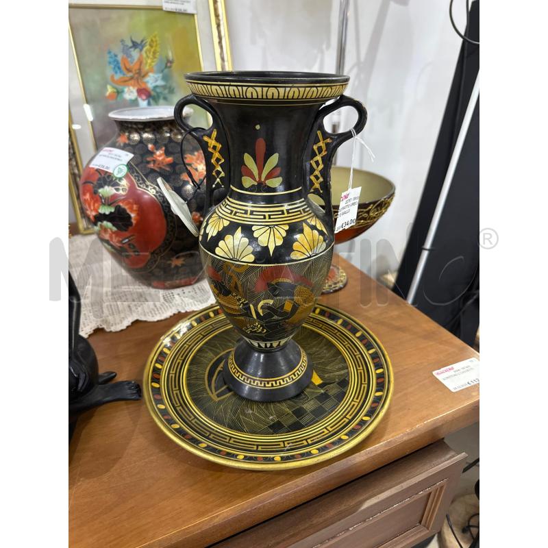 VASO E PIATTO GRECO MARRO' E GIALLO | Mercatino dell'Usato Trapani via libica 1