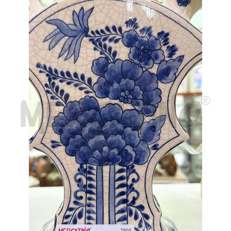 VASO PORTATULIPANI  3 COLLI  DECORAZIONE BLU | Mercatino dell'Usato Trapani via libica 2
