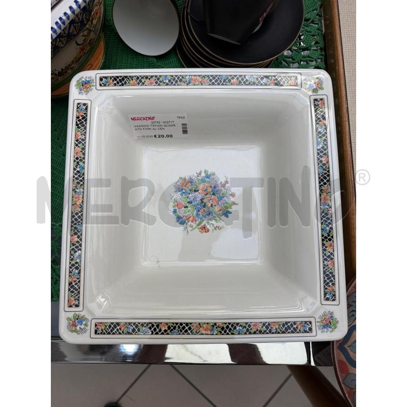 VASSOIO TIFFANI QUADRATO FIORI AL CENTRO | Mercatino dell'Usato Trapani via libica 1