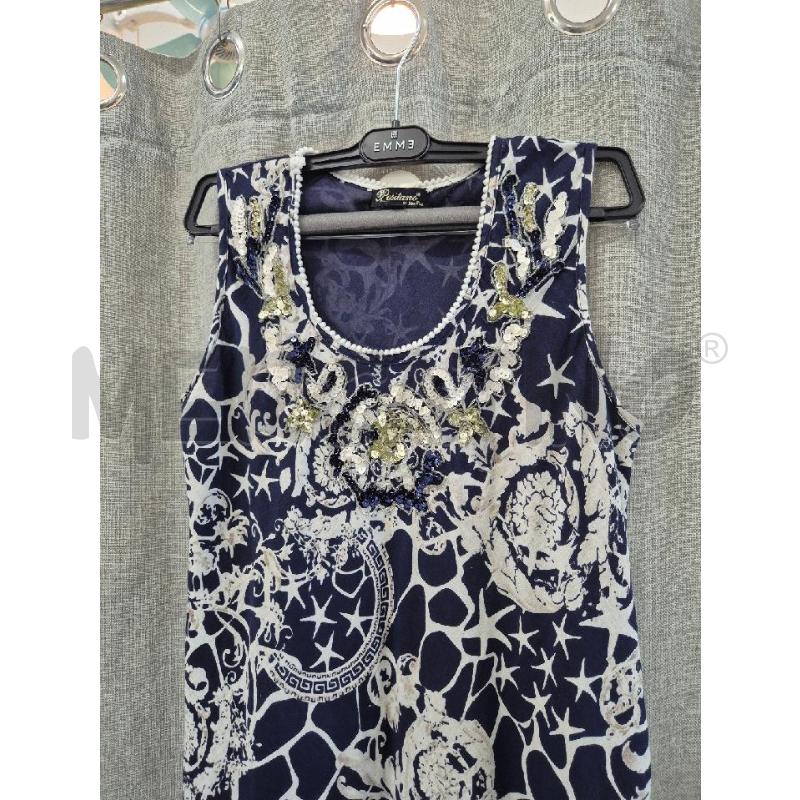 VESTITO DONNA BLU E BIANCO POSITANO  | Mercatino dell'Usato Trapani via libica 3