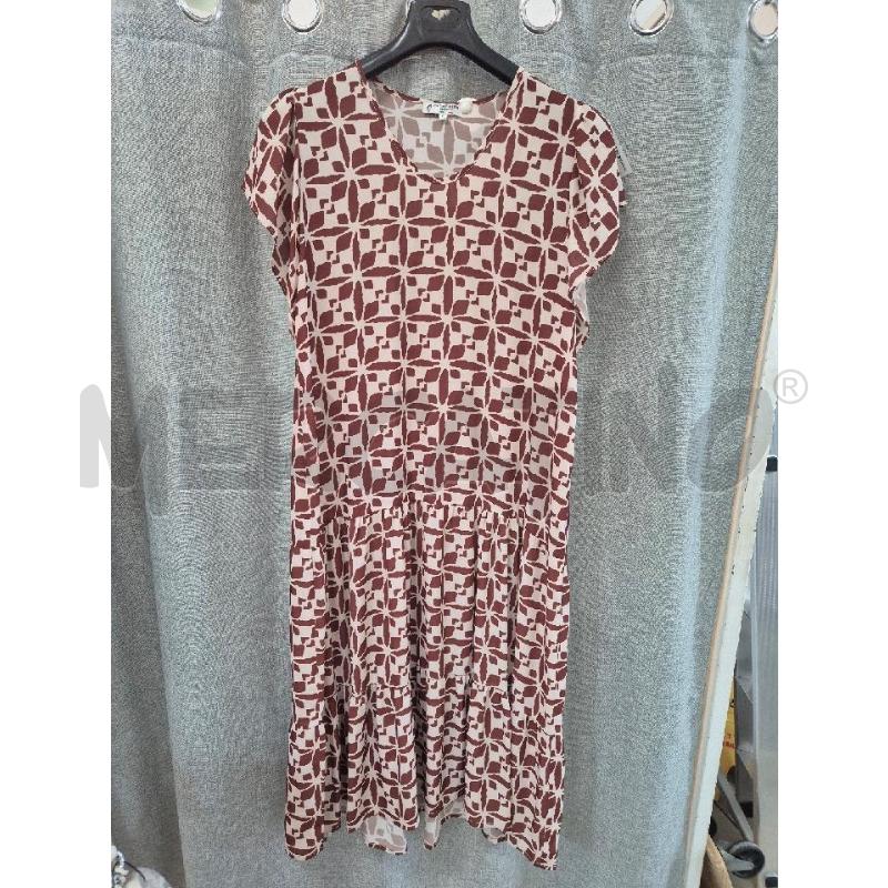 VESTITO DONNA CARLA FERRONI MARRONE E PANNA | Mercatino dell'Usato Trapani via libica 1