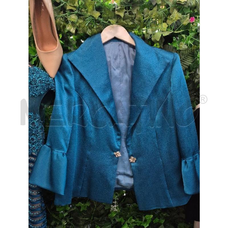 VESTITO DONNA CARMEN CARA TURCHESE CON PERLINE  | Mercatino dell'Usato Trapani via libica 3