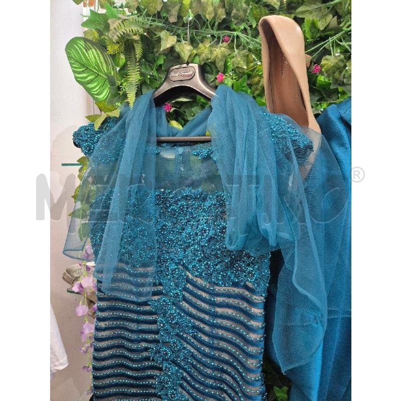VESTITO DONNA CARMEN CARA TURCHESE CON PERLINE  | Mercatino dell'Usato Trapani via libica 4