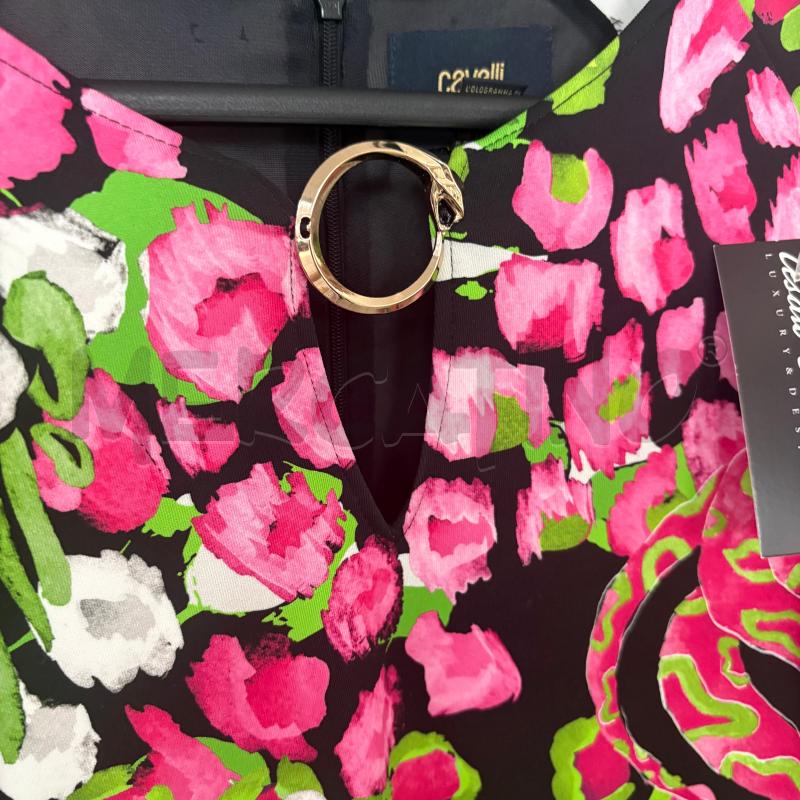 VESTITO DONNA CAVALLI NERO FIORI  | Mercatino dell'Usato Trapani via libica 3