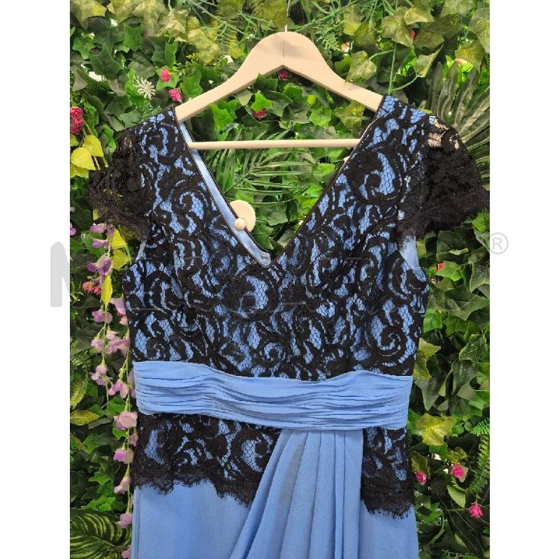 VESTITO DONNA MARFIL AZZURRO PIZZO NERO  | Mercatino dell'Usato Trapani via libica 2