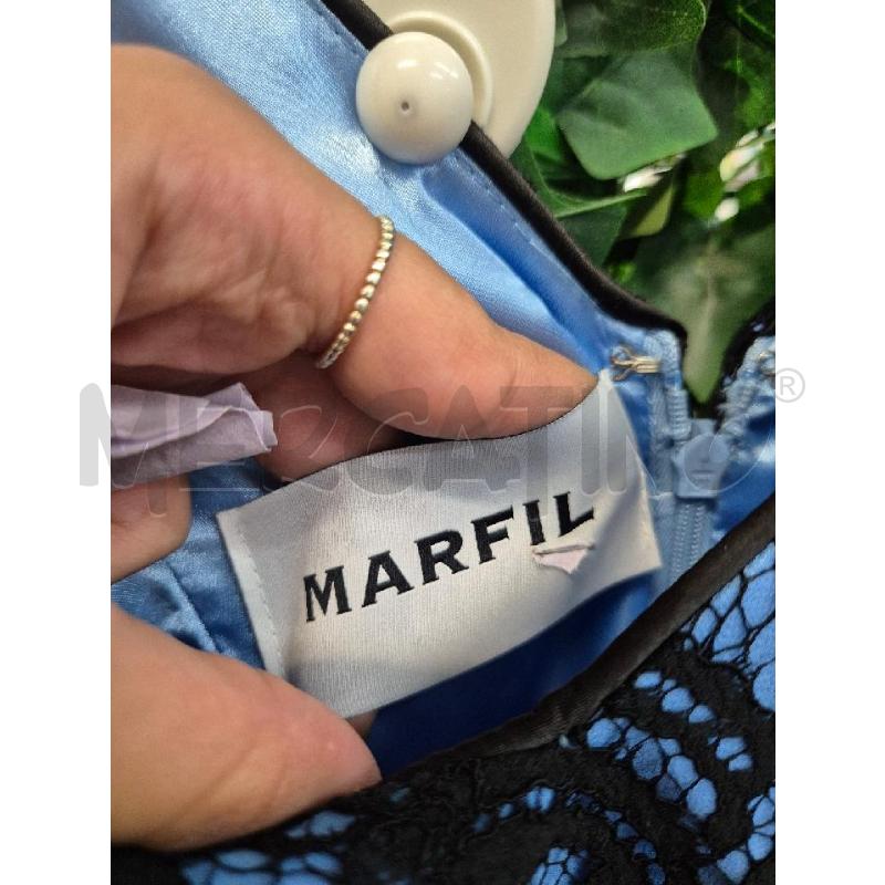 VESTITO DONNA MARFIL AZZURRO PIZZO NERO  | Mercatino dell'Usato Trapani via libica 3