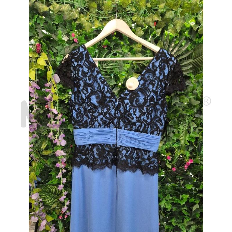 VESTITO DONNA MARFIL AZZURRO PIZZO NERO  | Mercatino dell'Usato Trapani via libica 4