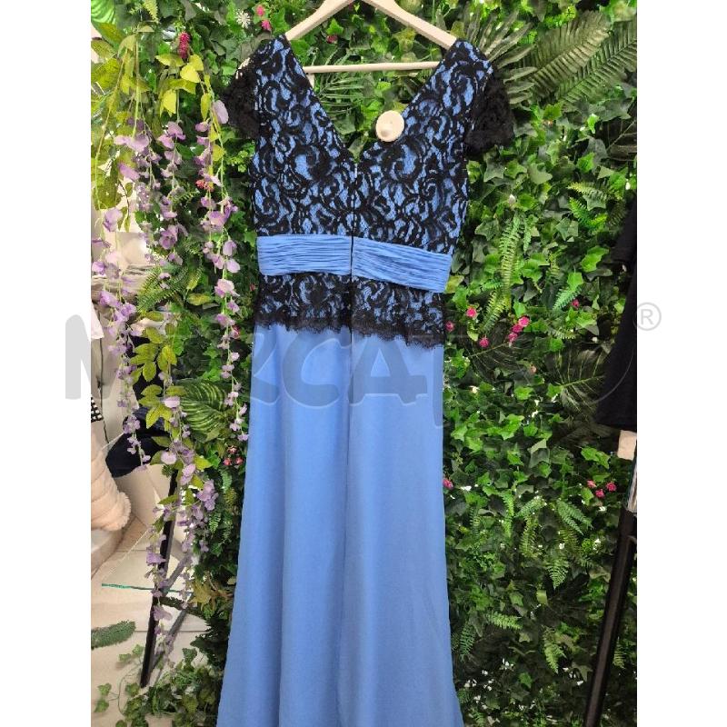 VESTITO DONNA MARFIL AZZURRO PIZZO NERO  | Mercatino dell'Usato Trapani via libica 5