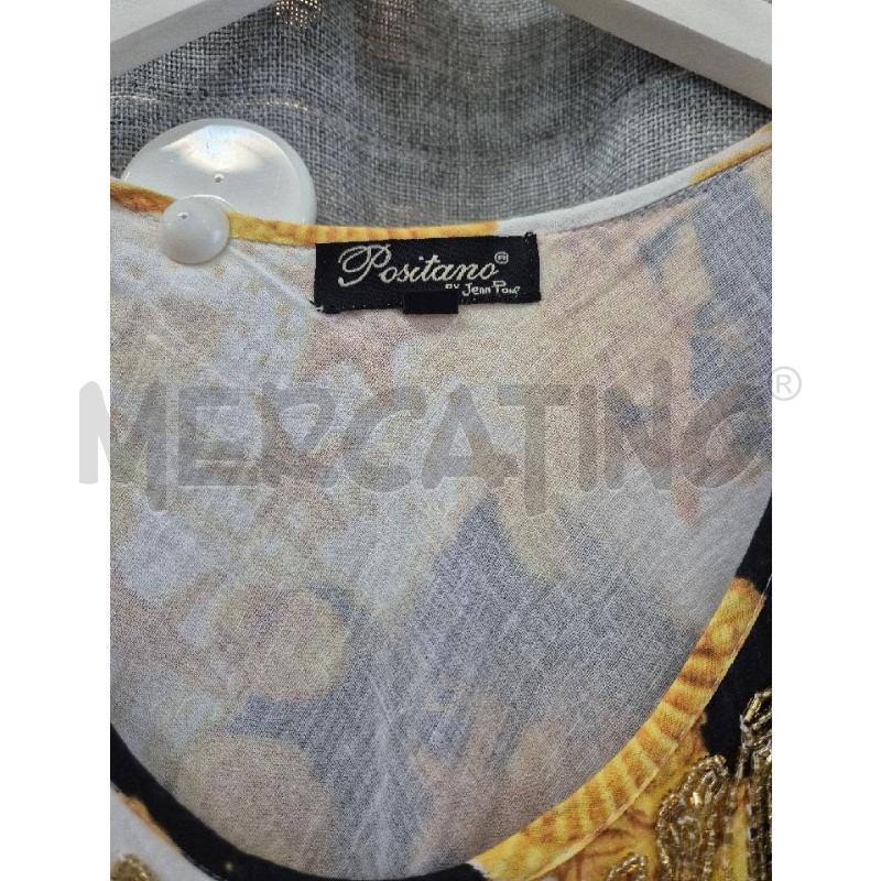VESTITO DONNA POSITANO BIANCO STELLE MARINE PERLINE  | Mercatino dell'Usato Trapani via libica 2