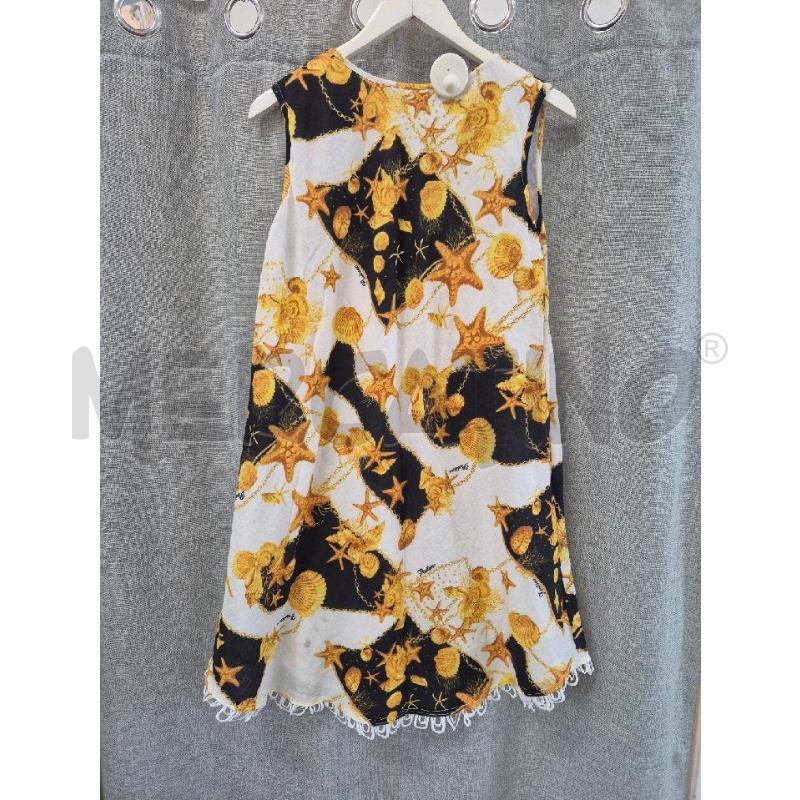 VESTITO DONNA POSITANO BIANCO STELLE MARINE PERLINE  | Mercatino dell'Usato Trapani via libica 3