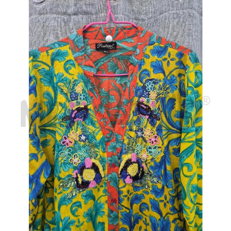 VESTITO DONNA POSITANO COLORATO PERLINE  | Mercatino dell'Usato Trapani via libica 2