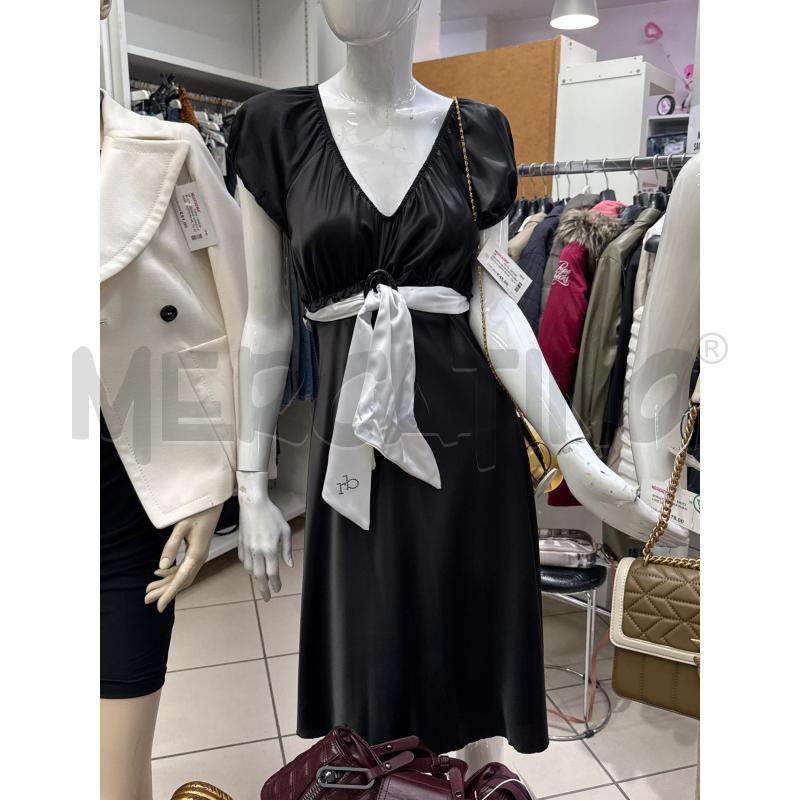 VESTITO DONNA ROCCOBAROCCO NERO RASO E BIANCO  | Mercatino dell'Usato Trapani via libica 1