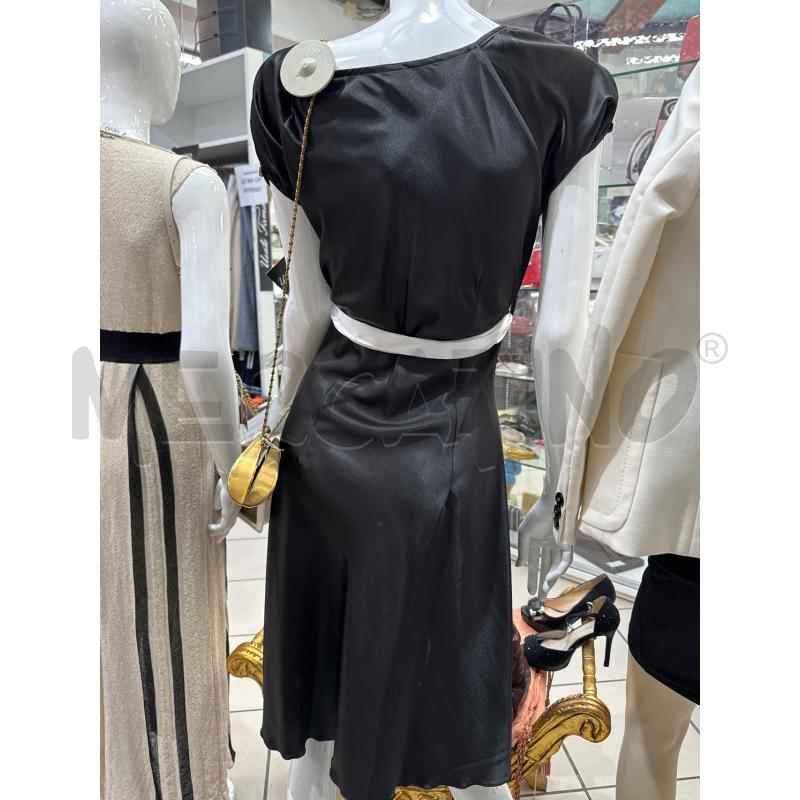 VESTITO DONNA ROCCOBAROCCO NERO RASO E BIANCO  | Mercatino dell'Usato Trapani via libica 3
