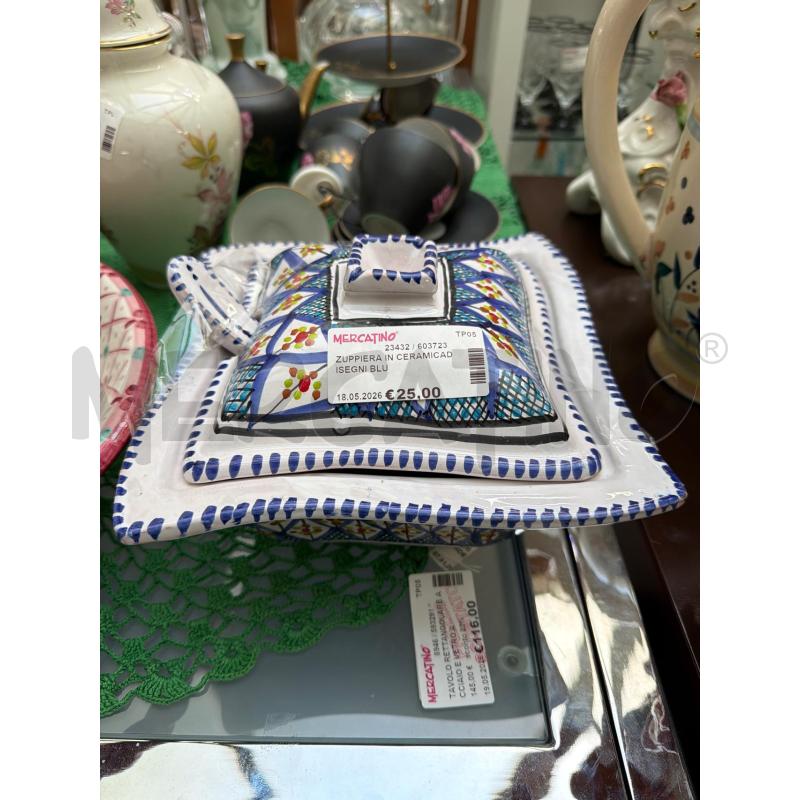 ZUPPIERA IN CERAMICADISEGNI BLU | Mercatino dell'Usato Trapani via libica 1
