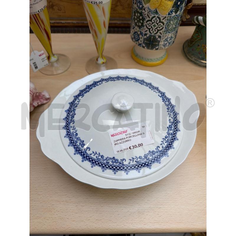 ZUPPIERA PORCELLANA GIRO AZZURRO | Mercatino dell'Usato Trapani via libica 1