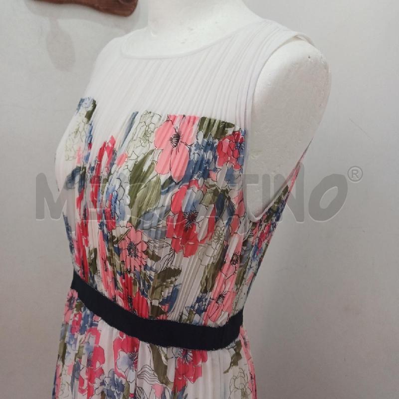ABITO DONNA BIANCO KOCCA PLISSE' FIORELLINI ROSA AZZURRO | Mercatino dell'Usato Alcamo 3