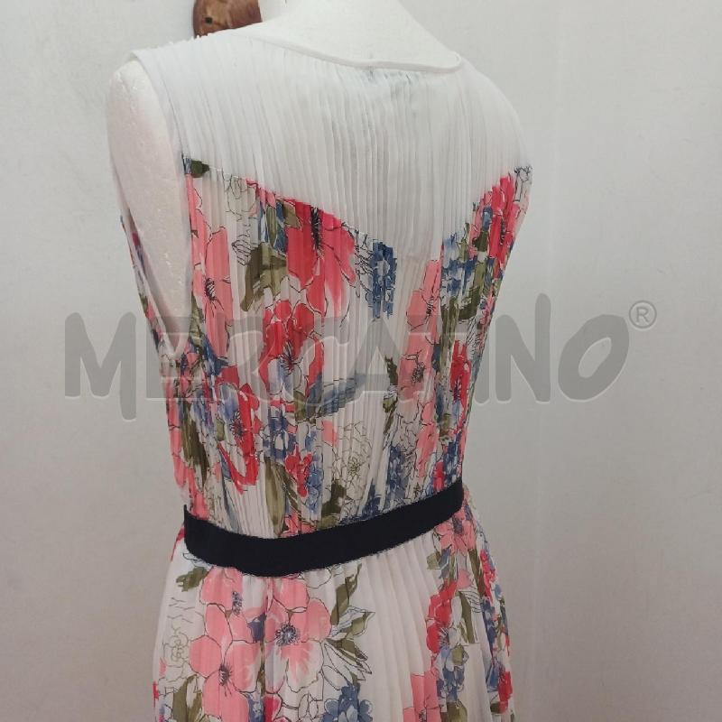 ABITO DONNA BIANCO KOCCA PLISSE' FIORELLINI ROSA AZZURRO | Mercatino dell'Usato Alcamo 4