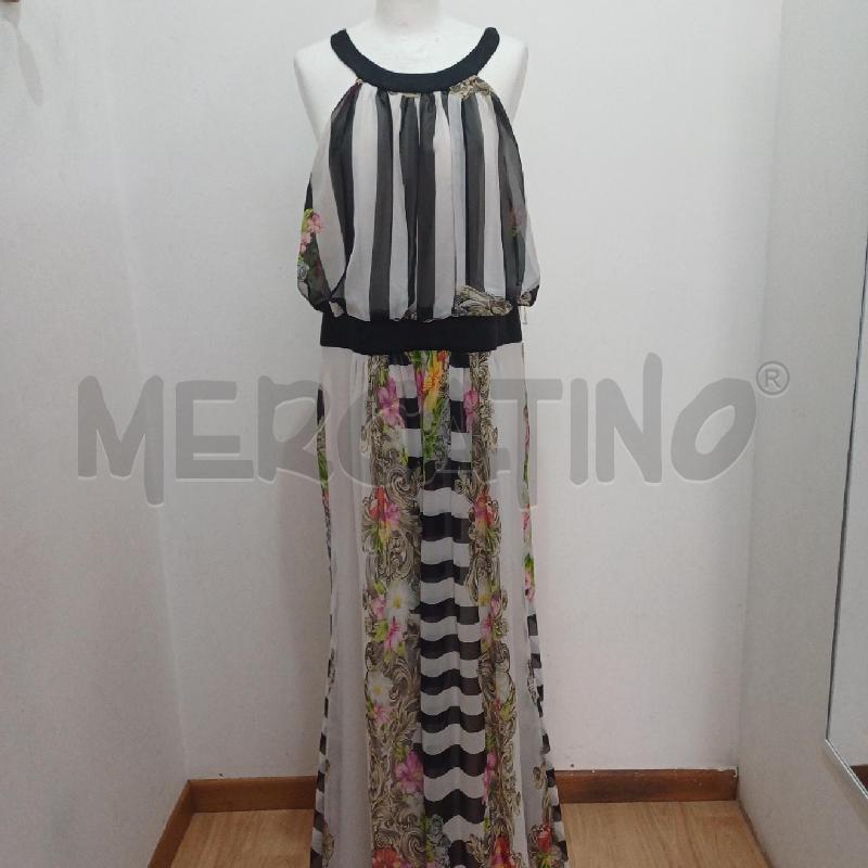 ABITO DONNA BIANCO NERO CON FIORI FUCSIA ELEGANTE SCOLLO AMERICANA ALLURE | Mercatino dell'Usato Alcamo 1
