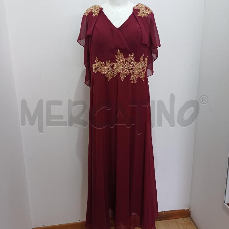 ABITO DONNA BORDEAUX ELEGANTE INSERTI DORATI LUNGO SHEIN | Mercatino dell'Usato Alcamo 1