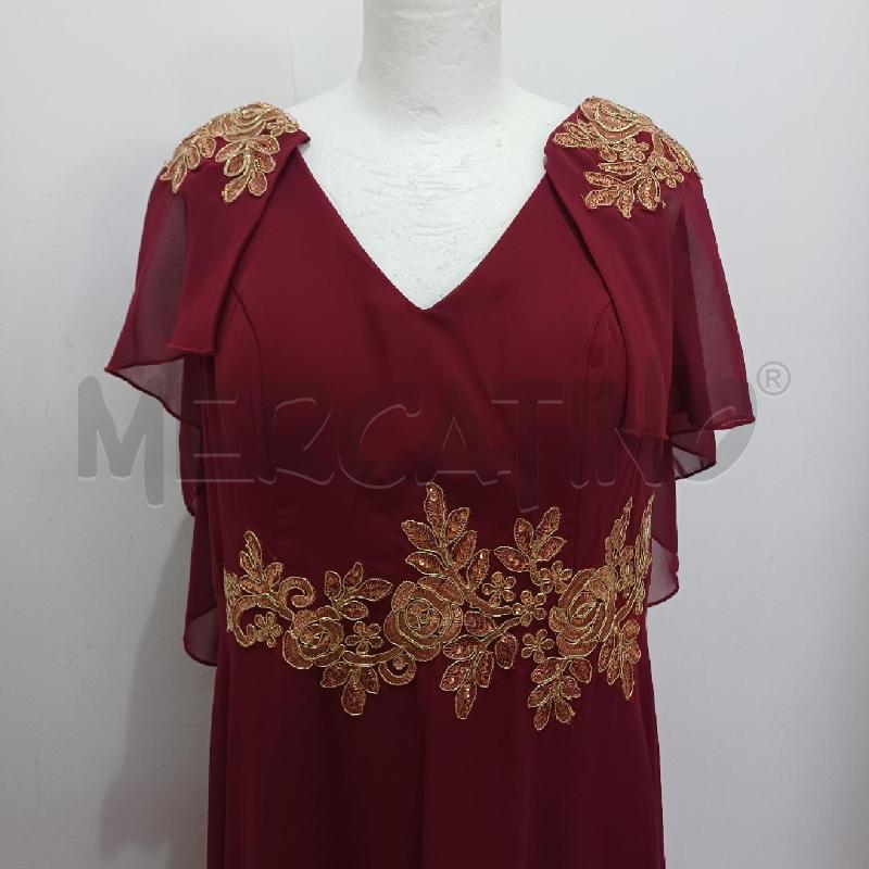 ABITO DONNA BORDEAUX ELEGANTE INSERTI DORATI LUNGO SHEIN | Mercatino dell'Usato Alcamo 2