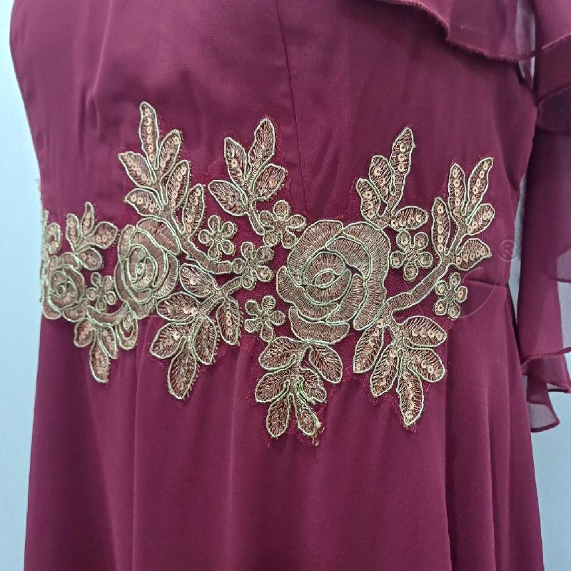 ABITO DONNA BORDEAUX ELEGANTE INSERTI DORATI LUNGO SHEIN | Mercatino dell'Usato Alcamo 3