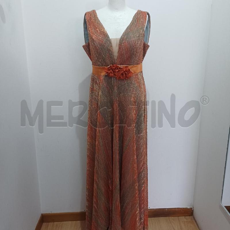 ABITO DONNA ELEGANTE ARANCIO LUREX ORO | Mercatino dell'Usato Alcamo 1