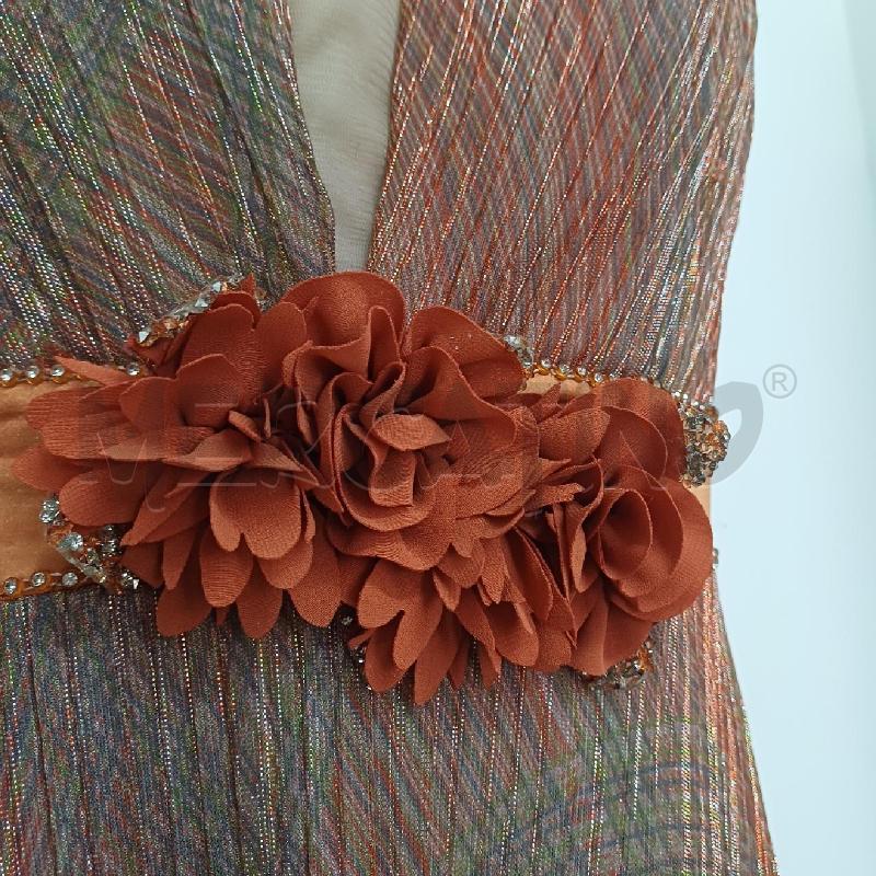 ABITO DONNA ELEGANTE ARANCIO LUREX ORO | Mercatino dell'Usato Alcamo 3
