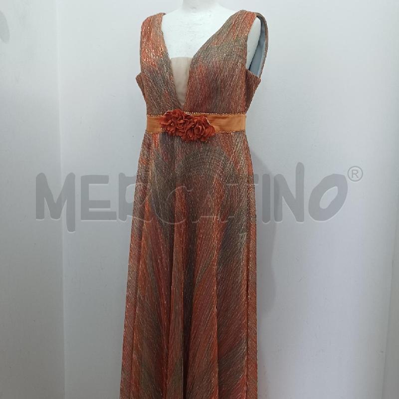 ABITO DONNA ELEGANTE ARANCIO LUREX ORO | Mercatino dell'Usato Alcamo 5