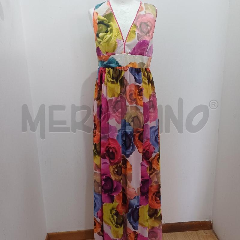 ABITO DONNA ELEGANTE FANTASIA FLOREALE ROSA GIALLO | Mercatino dell'Usato Alcamo 1