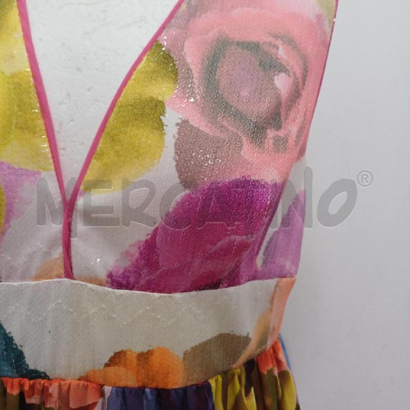 ABITO DONNA ELEGANTE FANTASIA FLOREALE ROSA GIALLO | Mercatino dell'Usato Alcamo 3