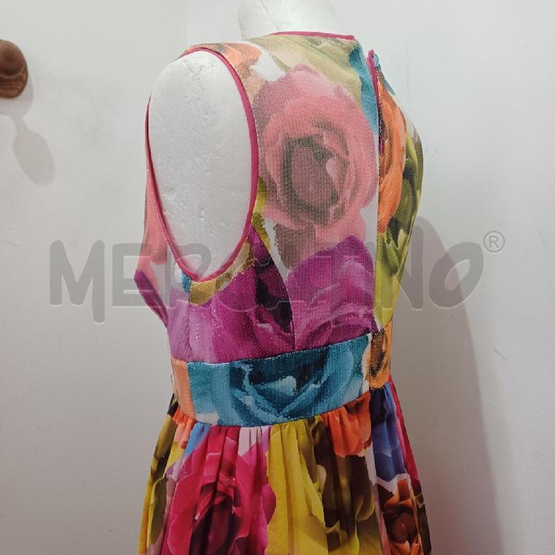 ABITO DONNA ELEGANTE FANTASIA FLOREALE ROSA GIALLO | Mercatino dell'Usato Alcamo 4